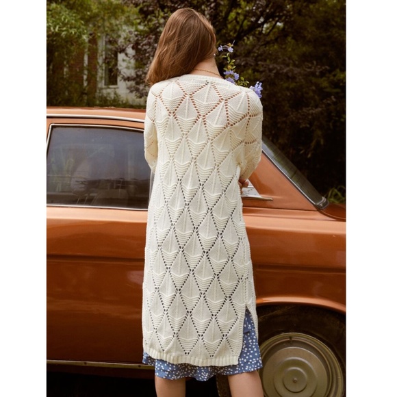 Off White Knit White Textured Cardigan - Picture 13 of 15